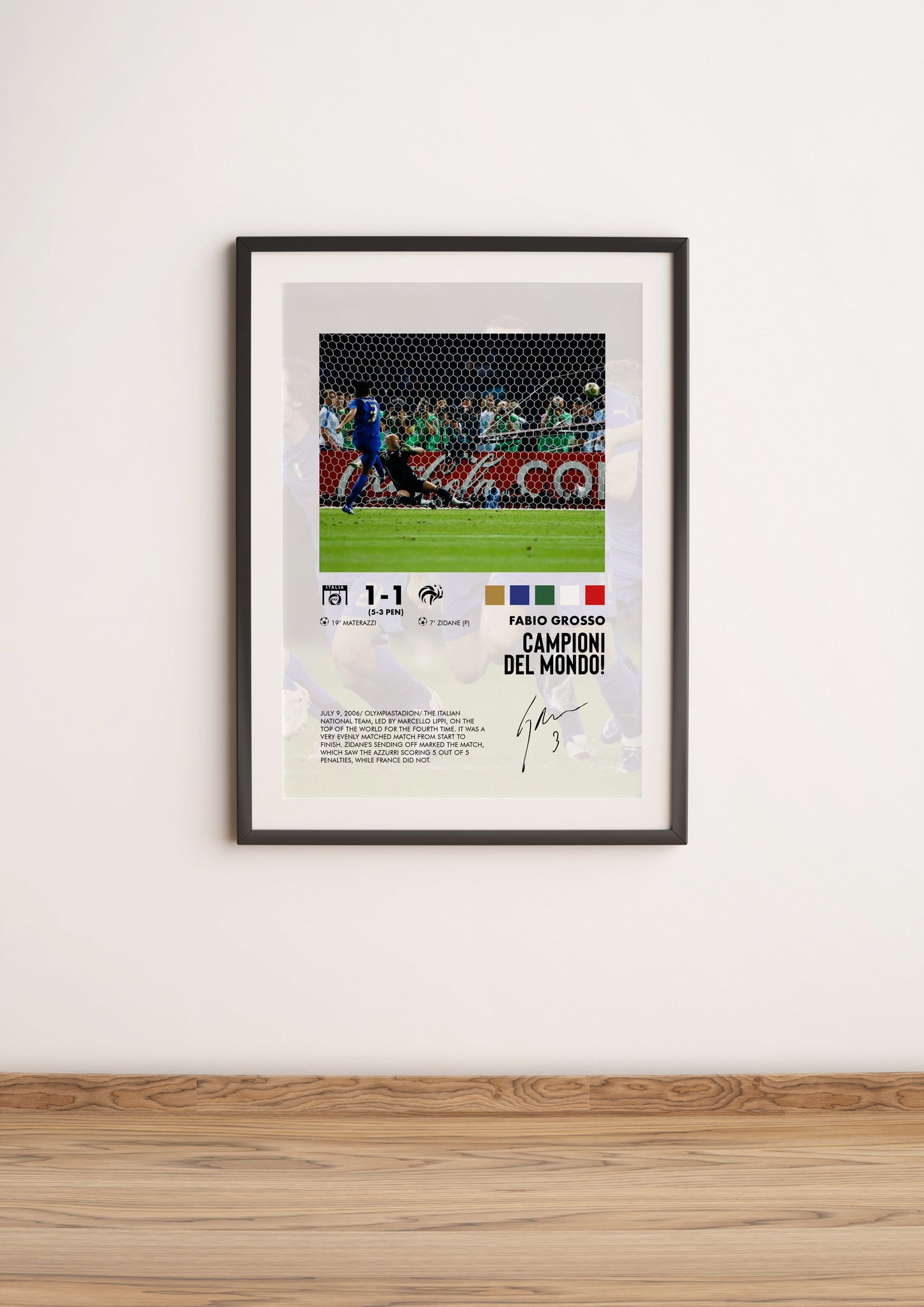 Italy-France 1-1 poster