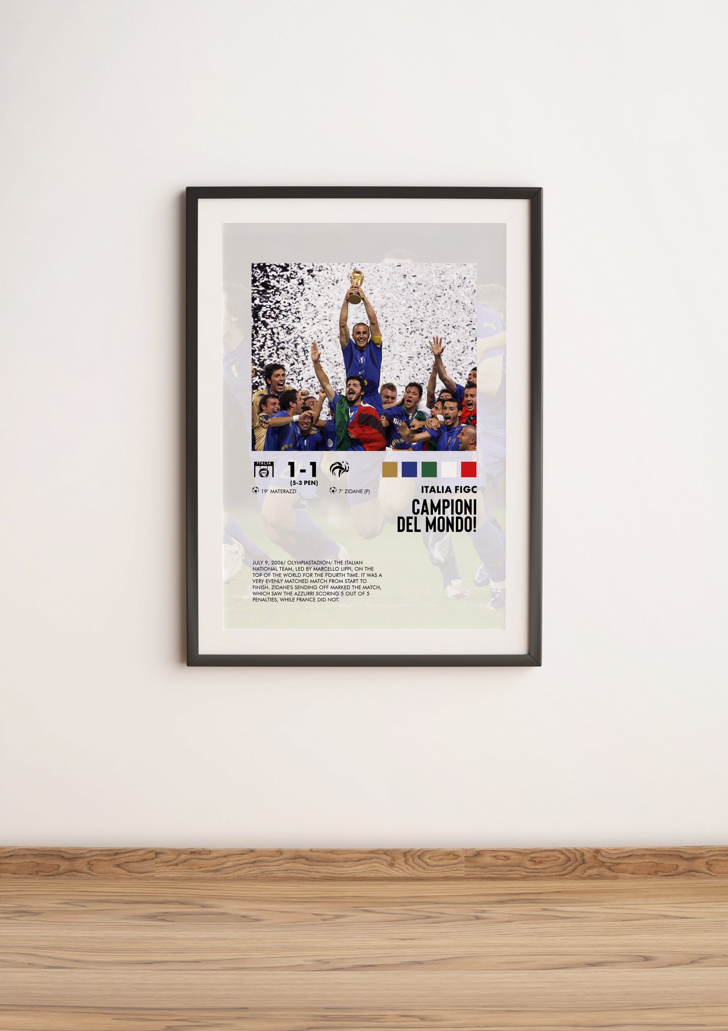 Italy-France 1-1 poster