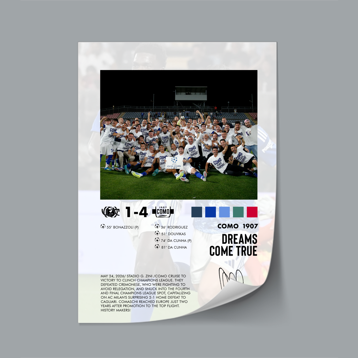 Cremonese-Como 1-4 posters