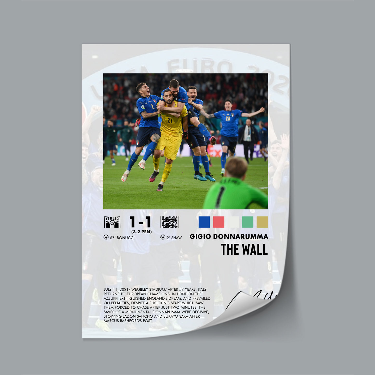 Italy-England 1-1 poster
