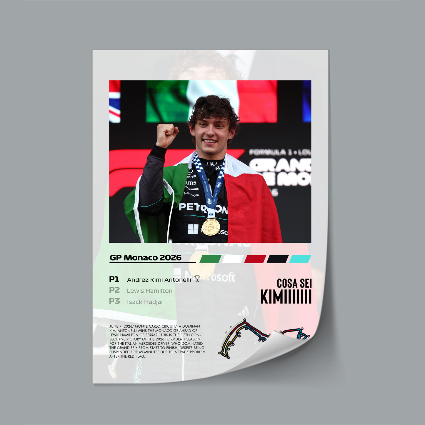 (F1) Monaco GP 2026 Andrea Kimi Antonelli poster