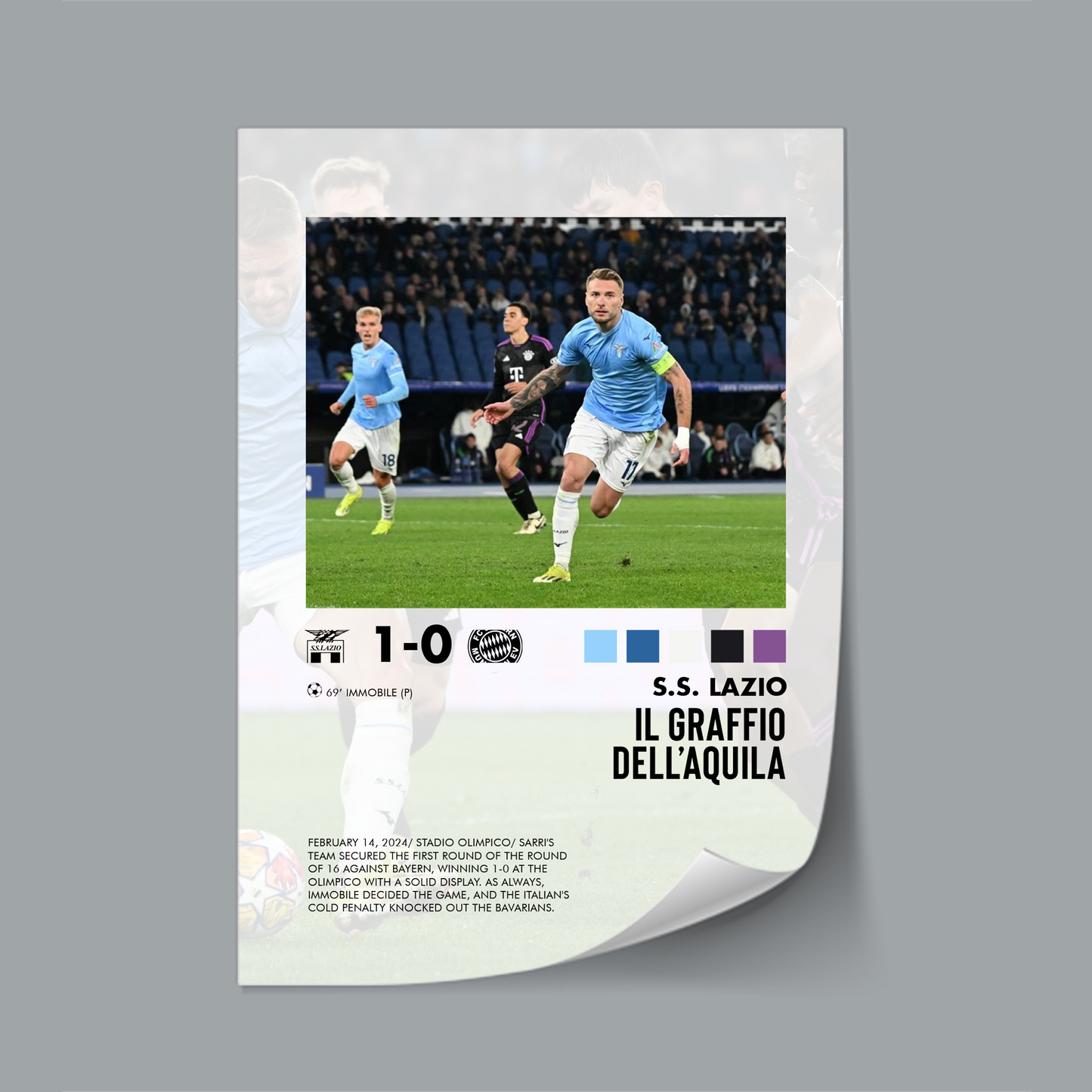 Lazio-Bayern Munich 1-0 poster