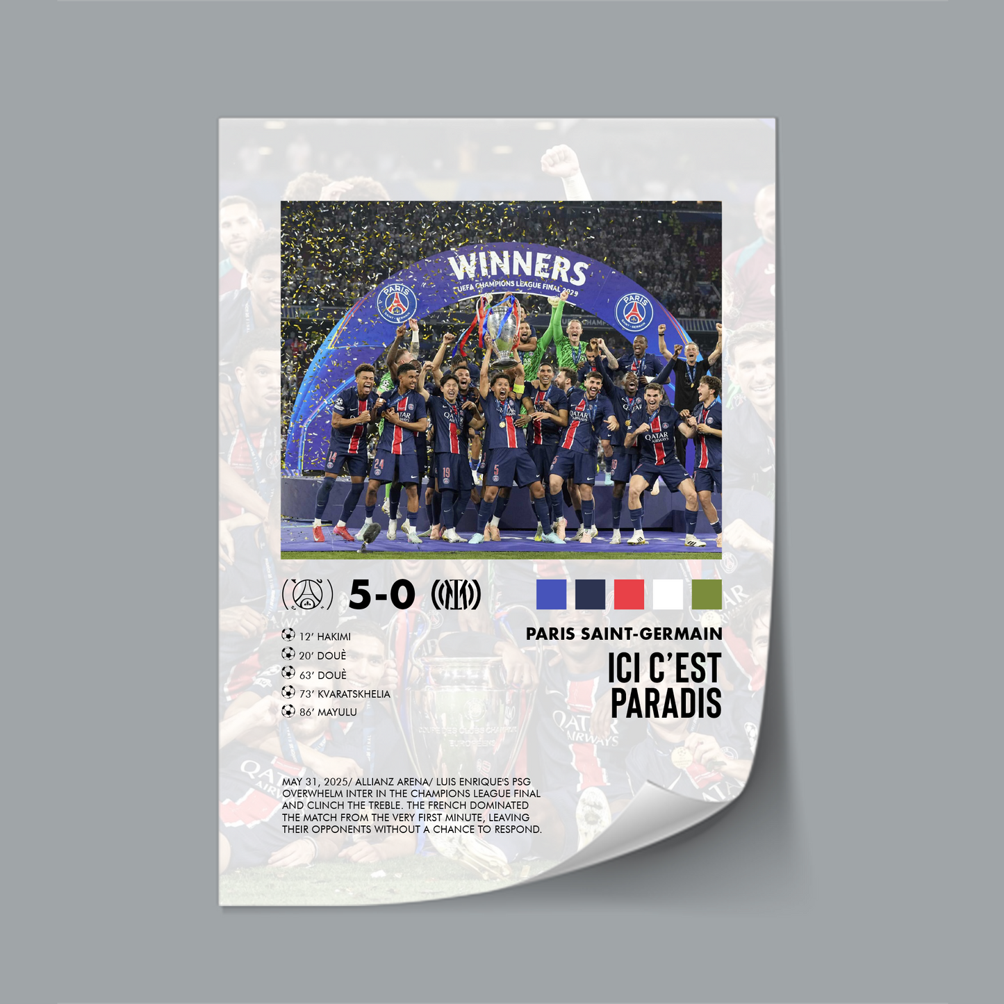 PSG-Inter 5-0 poster
