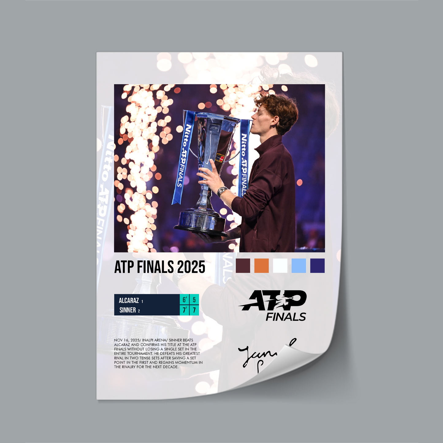 Sinner vs Alcaraz ATP Finals 2025 Poster