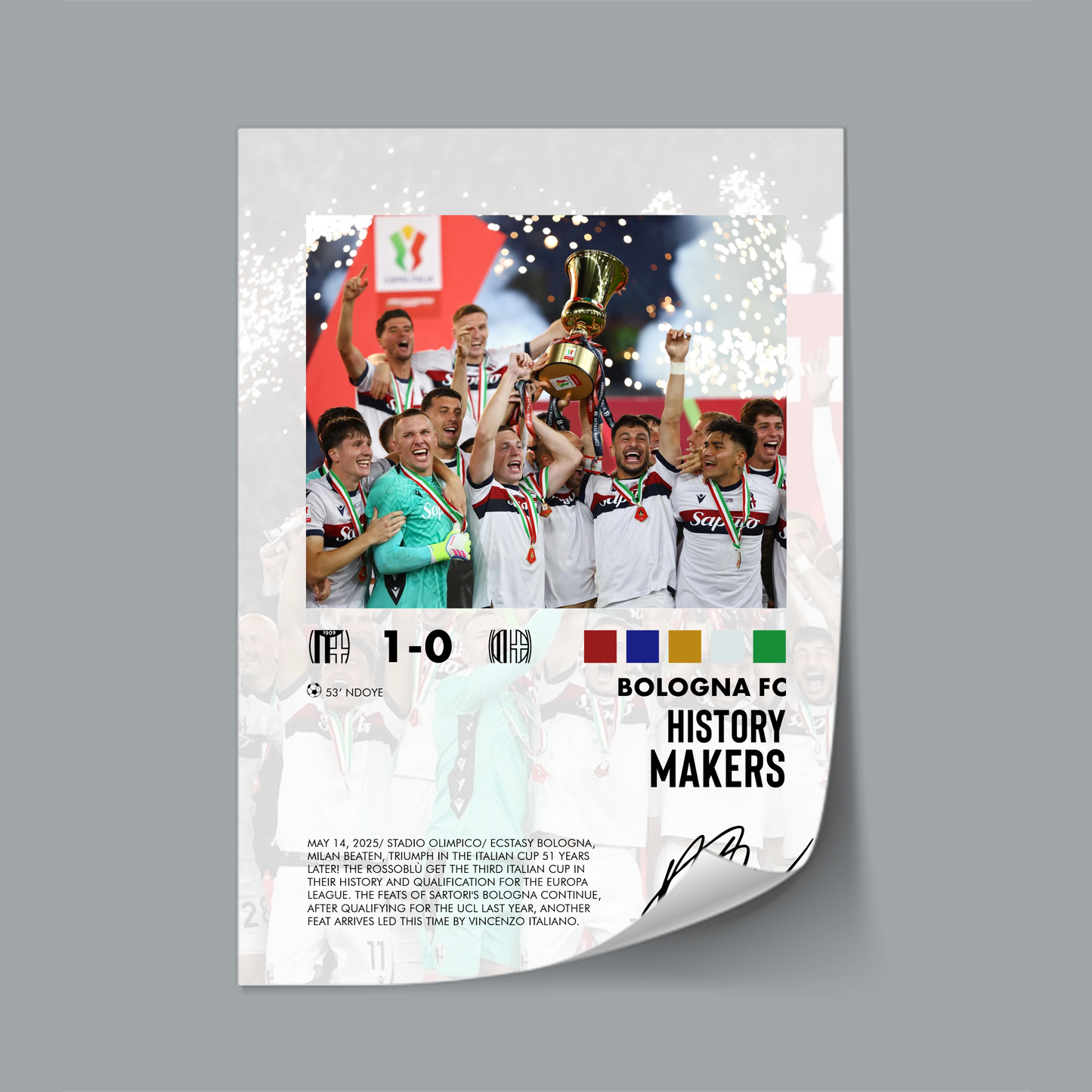 Bologna-Milan 1-0 poster