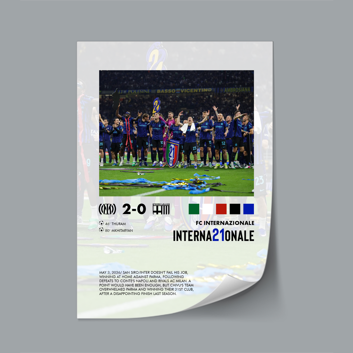 Inter-Parma 2-0 poster