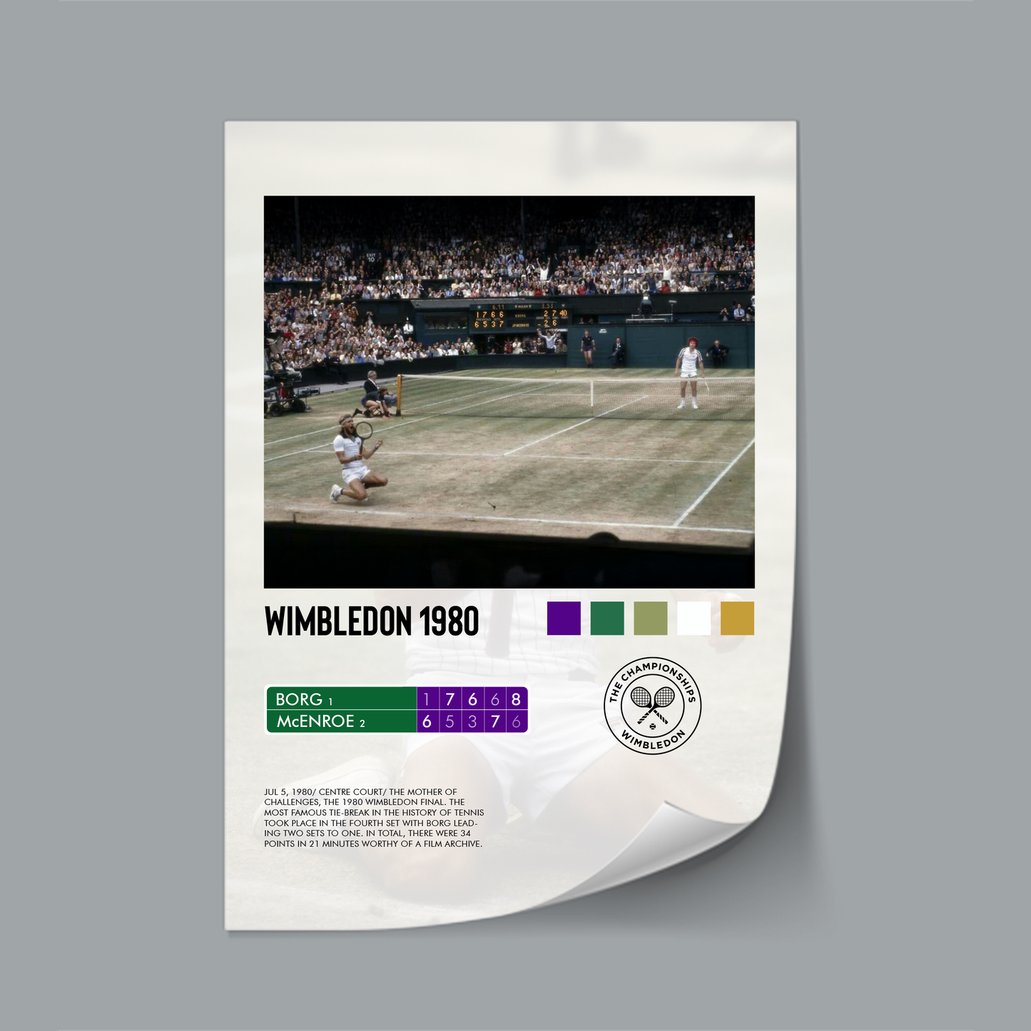 Borg vs McNroe Wimbledon 1980 Poster
