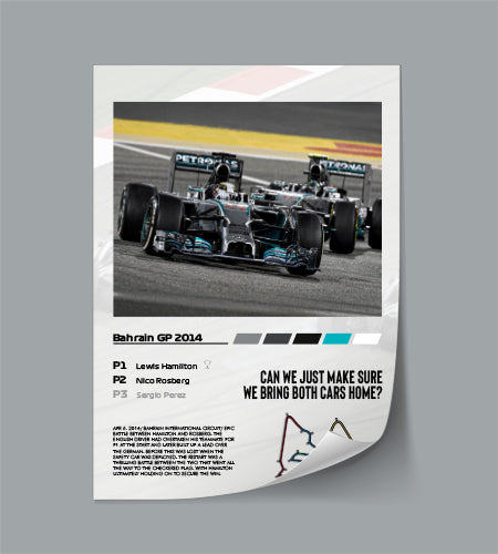 (F1) Bahrain GP 2014 Hamilton vs Rosberg poster