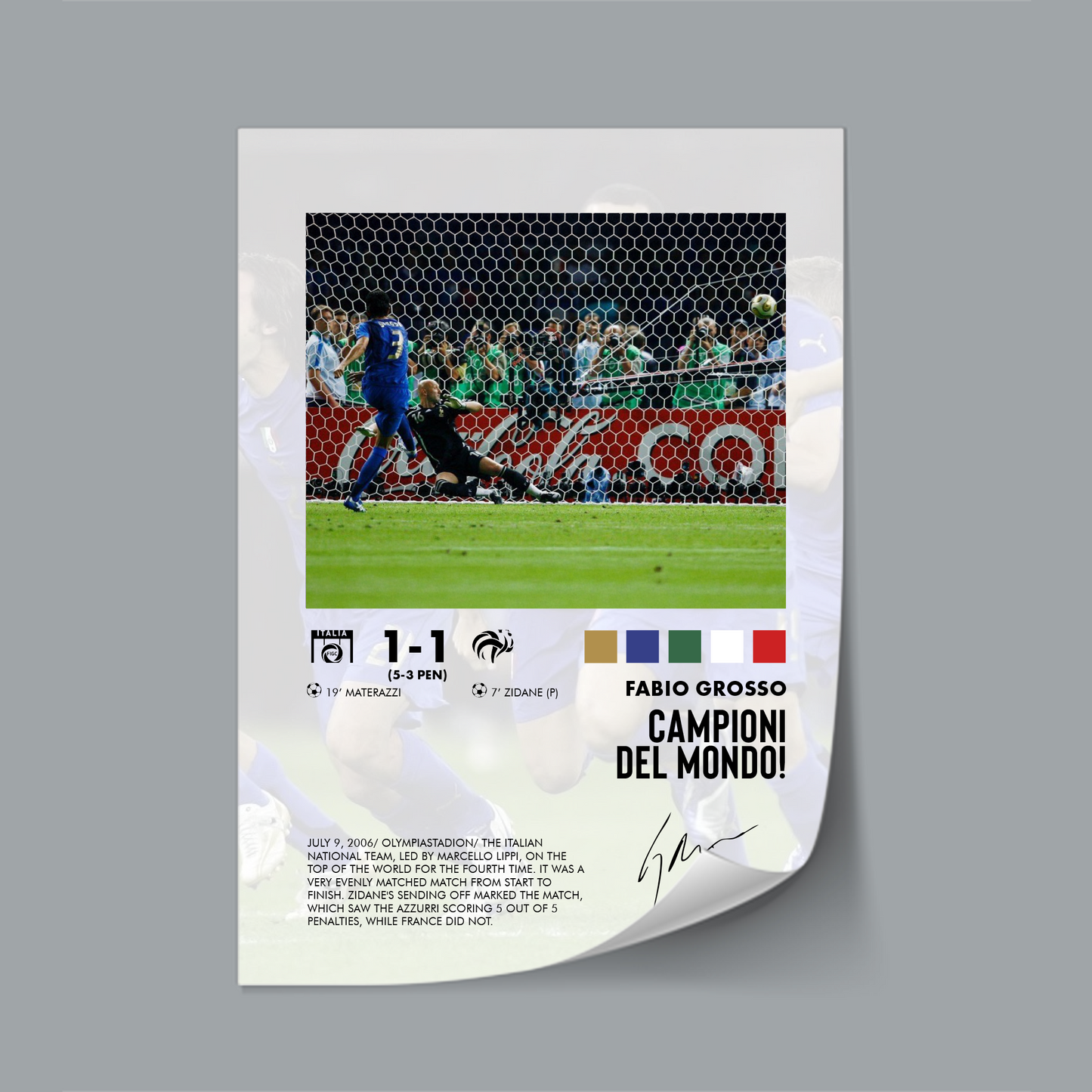 Italy-France 1-1 poster