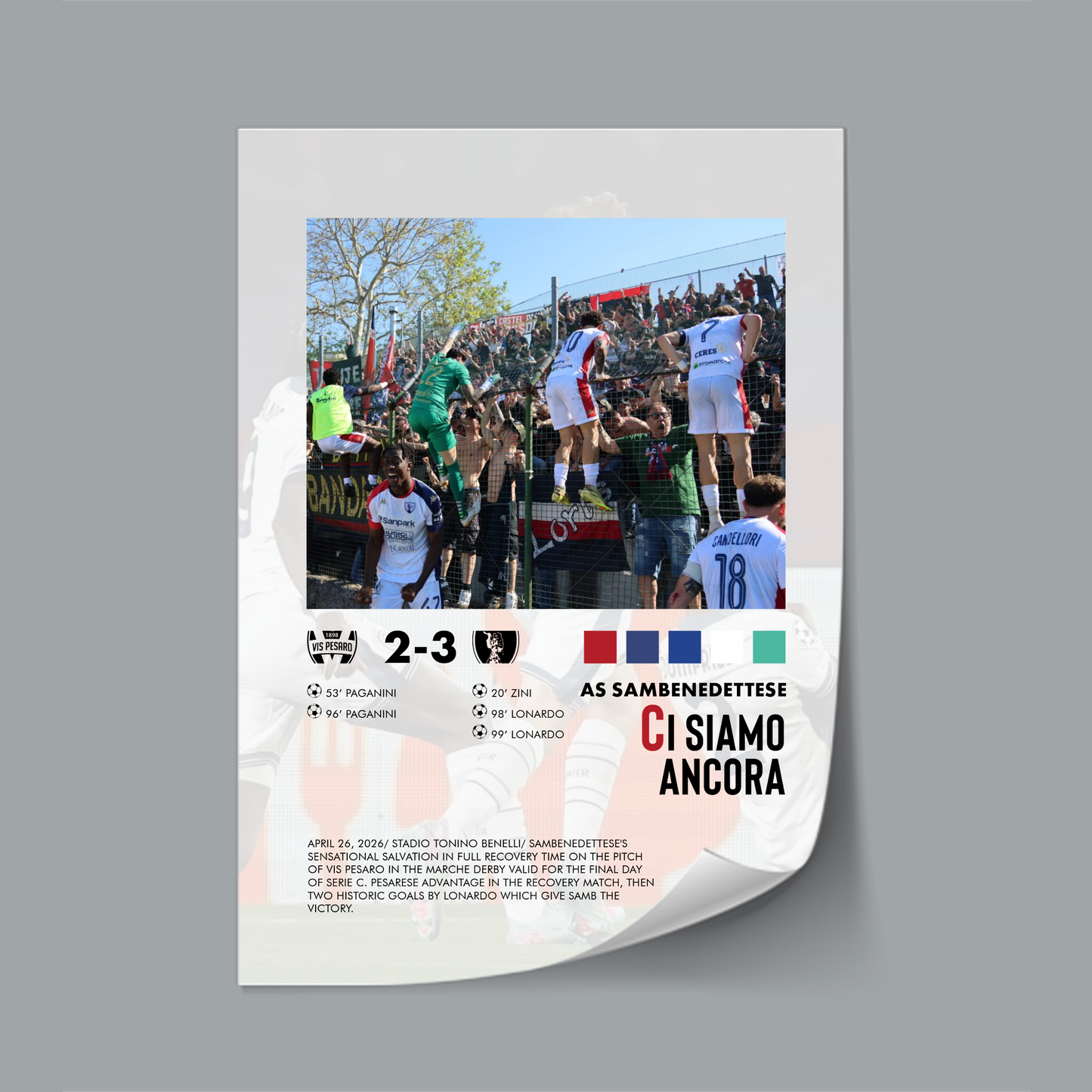Vis Pesaro-Sambenedettese 2-3 Poster