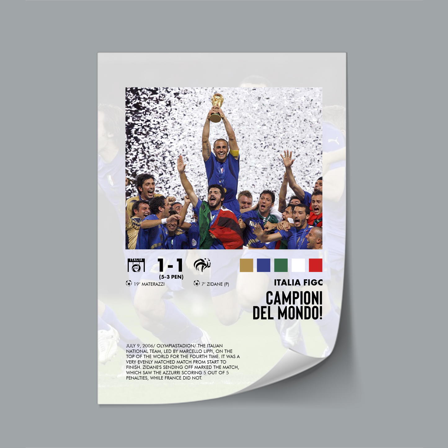 Italy-France 1-1 poster
