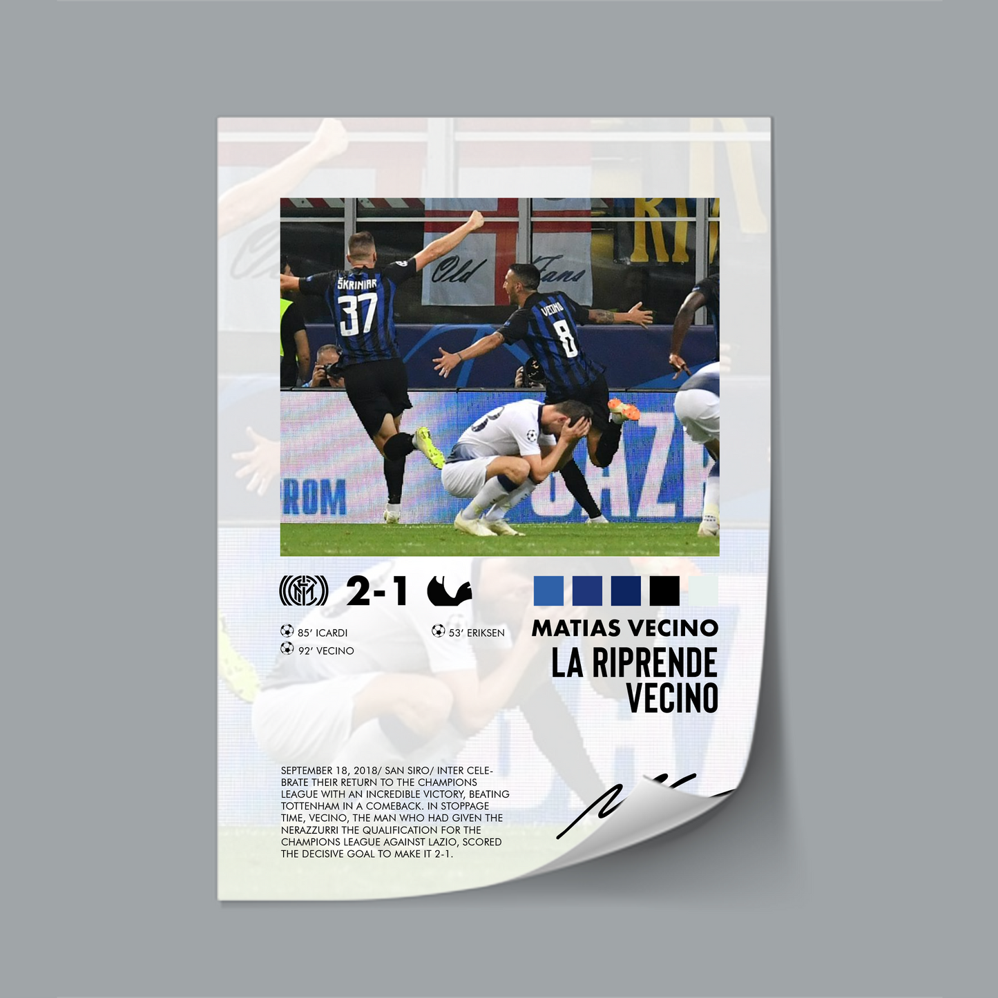 Inter-Tottenham 2-1 poster