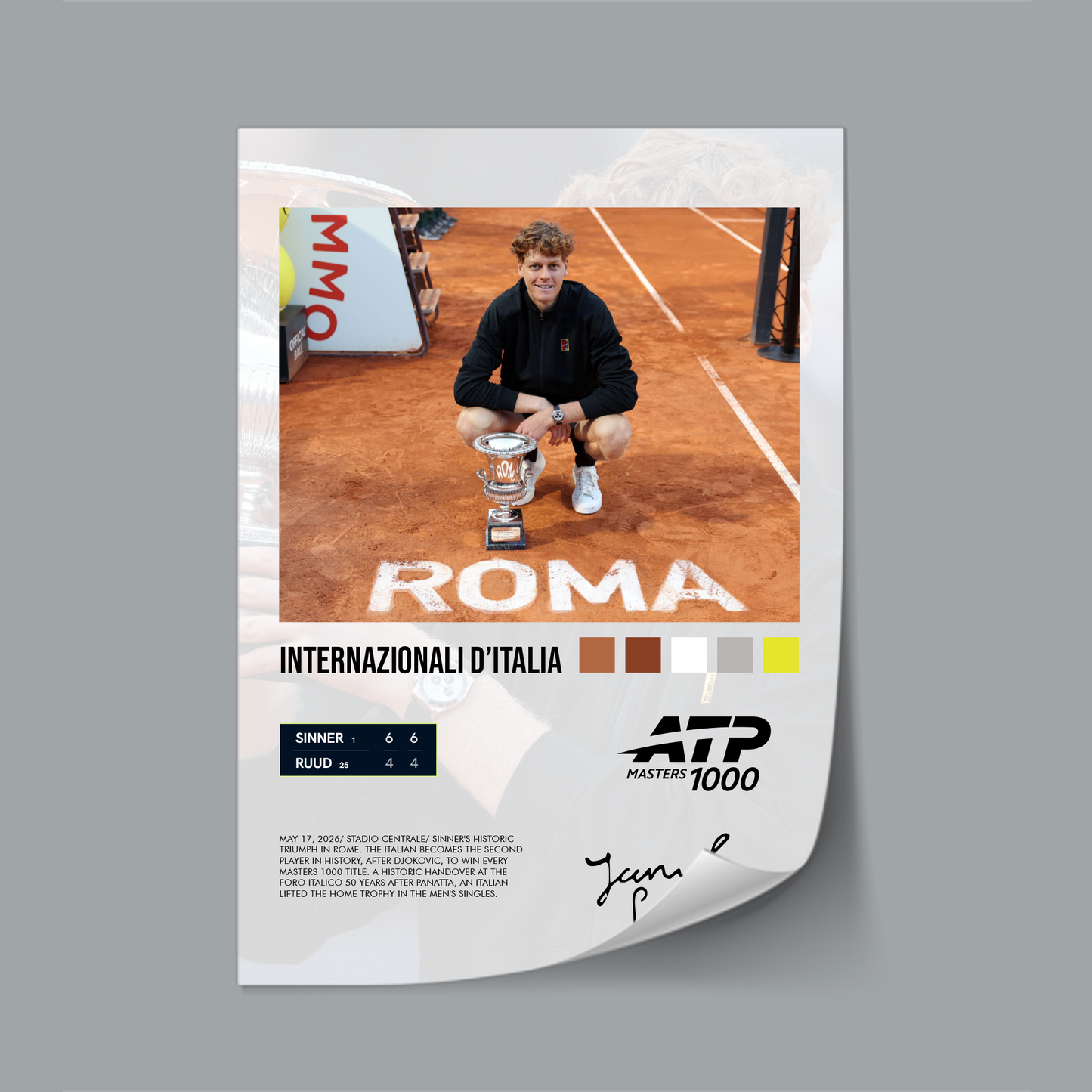 Sinner vs Ruud Internazionali d'Italia 2026 poster