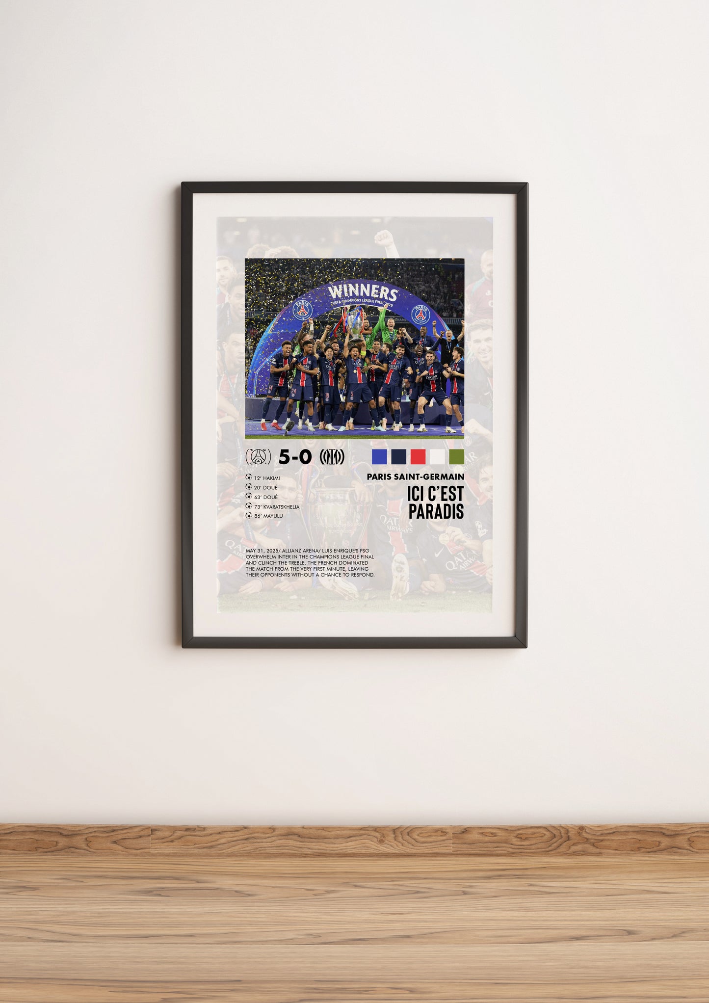 PSG-Inter 5-0 poster