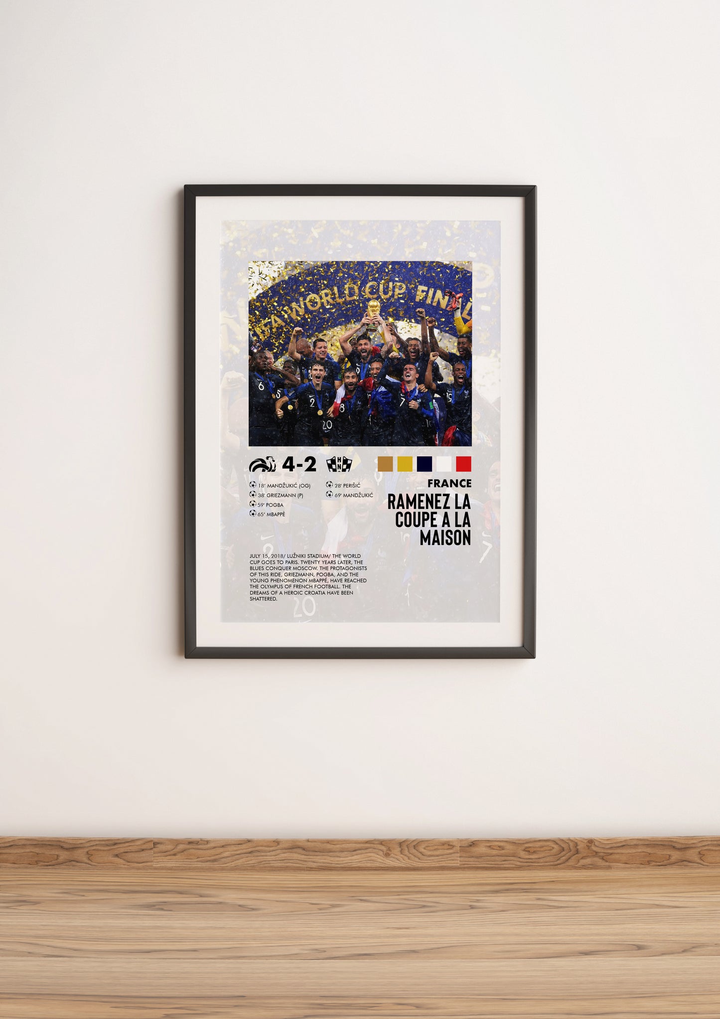 France-Croatia 4-2 poster