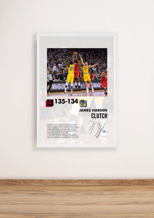 (NBA) James Harden buzzer beater vs Golden State Poster