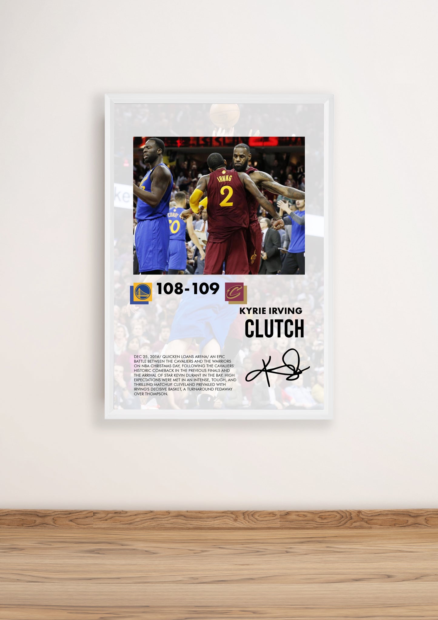 (NBA) Golden State vs Cleveland Cavaliers Christmas game poster