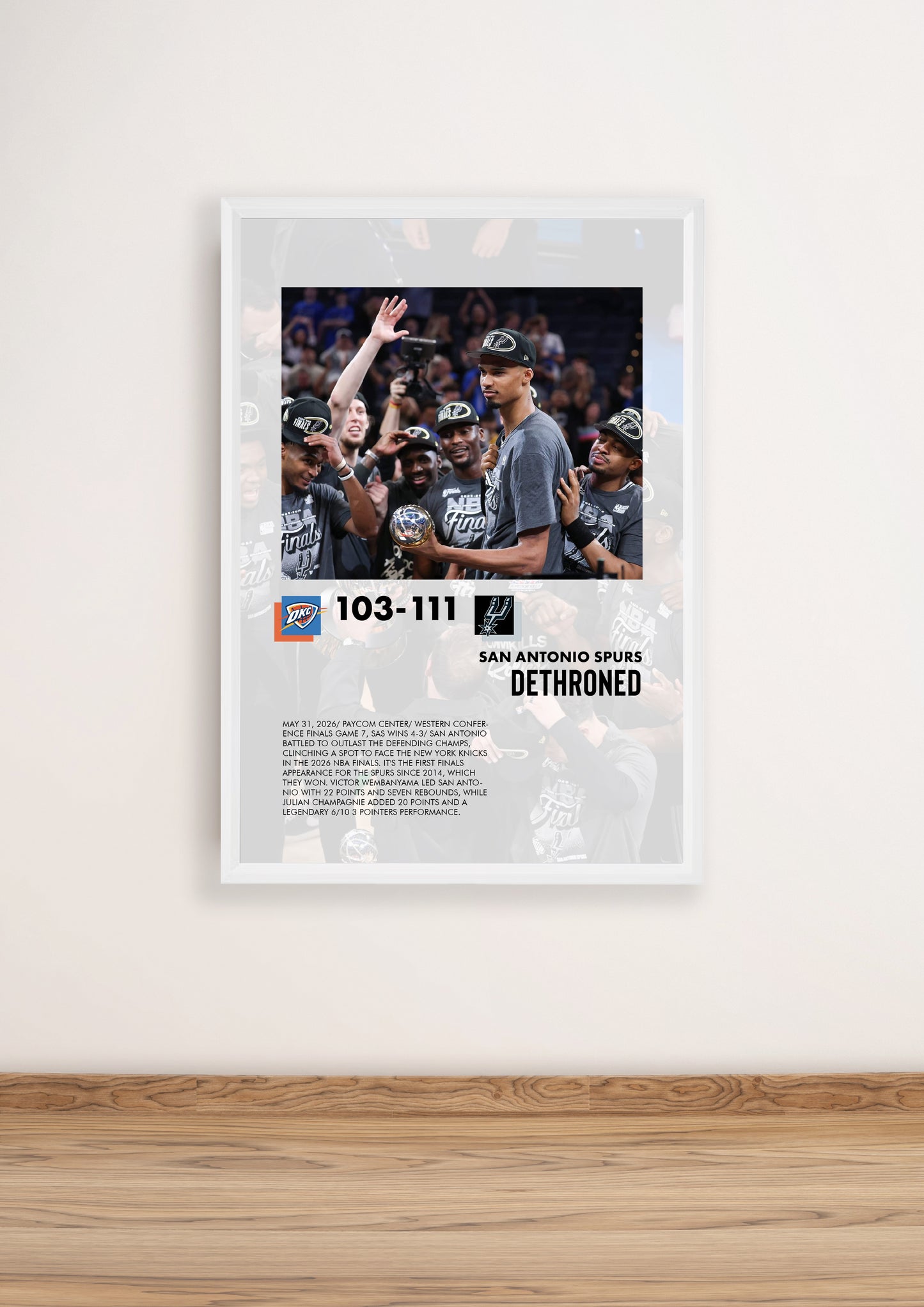 (NBA) Oklahoma Thunder- San Antonio Spurs Western Conference Finals 2026 poster