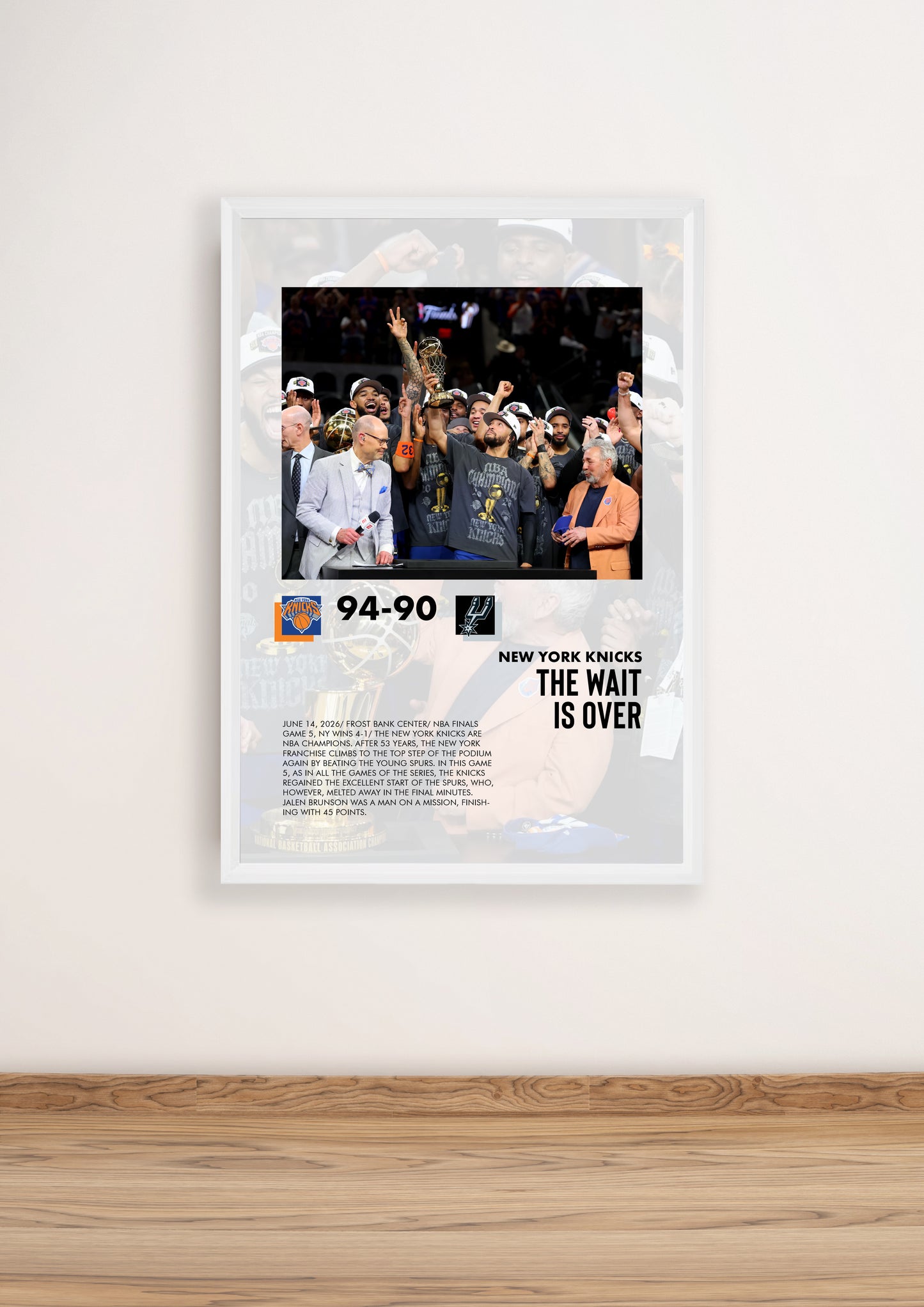 (NBA) New York Knicks- San Antonio Spurs NBA Finals 2026 poster