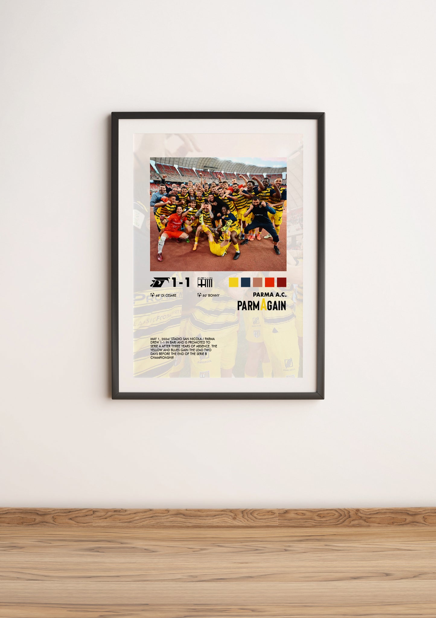 Bari-Parma 1-1 poster