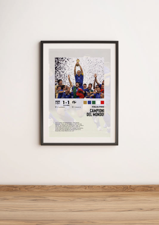 Italy-France 1-1 poster