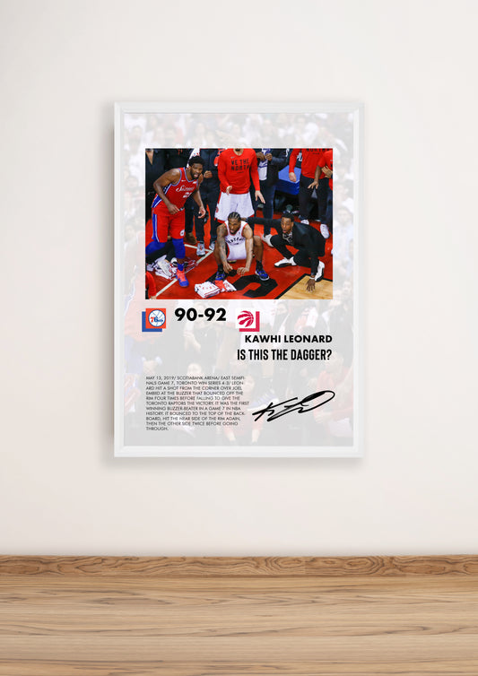 (NBA) Kawhi Leonard dagger vs 76ers Poster