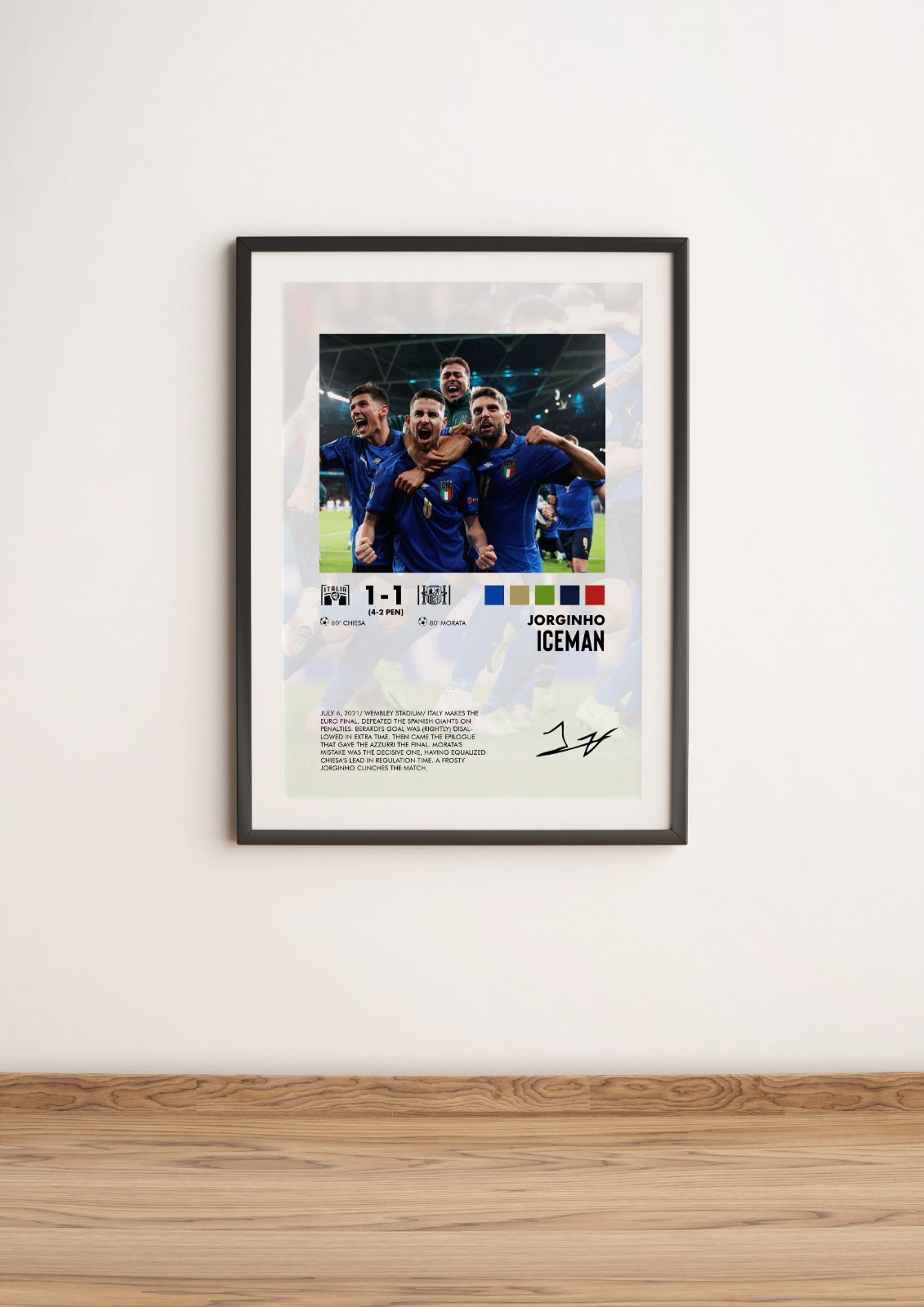 Italy-Spain 1-1 poster