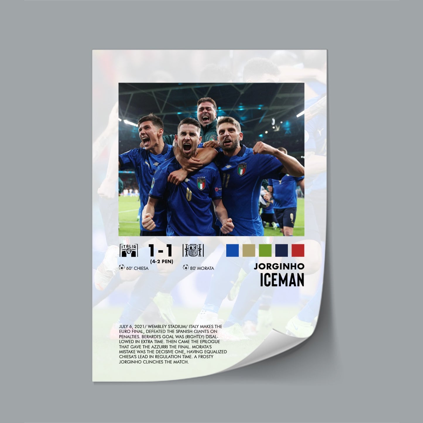 Italy-Spain 1-1 poster