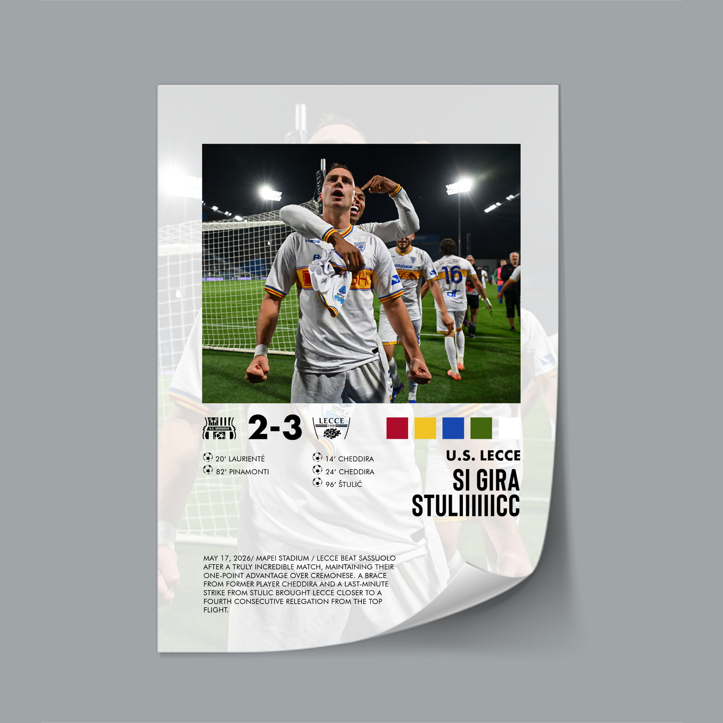 Sassuolo-Lecce 2-3 posters