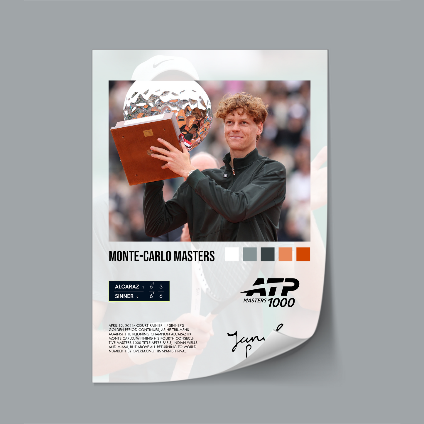 Alcaraz vs Sinner Montecarlo Masters 2026 Poster
