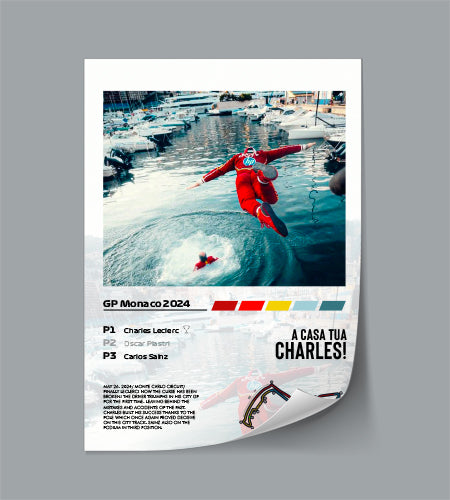 (F1) Monaco GP 2024 Charles Leclerc poster