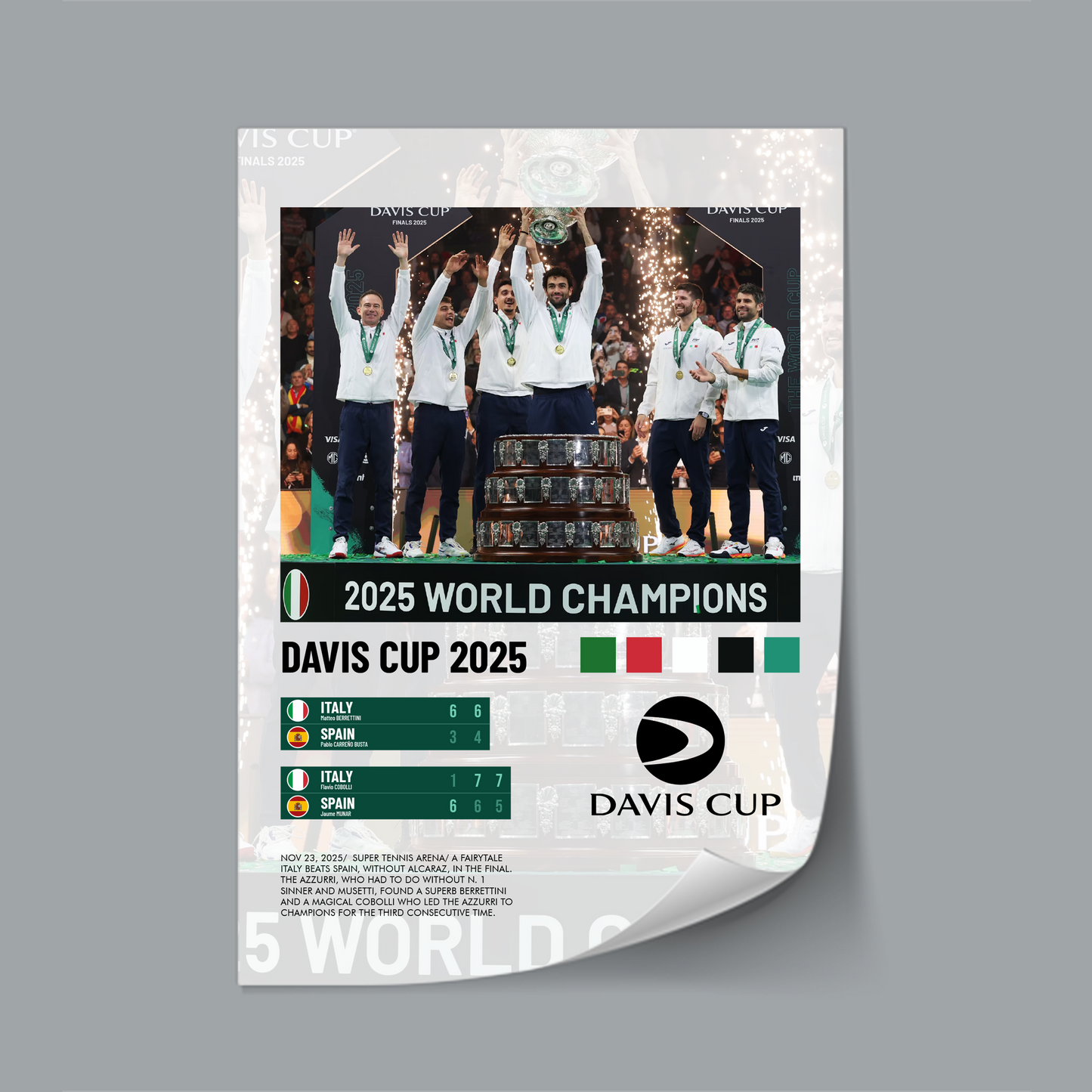 Italy vs Spain Davis Cup 2025 poster