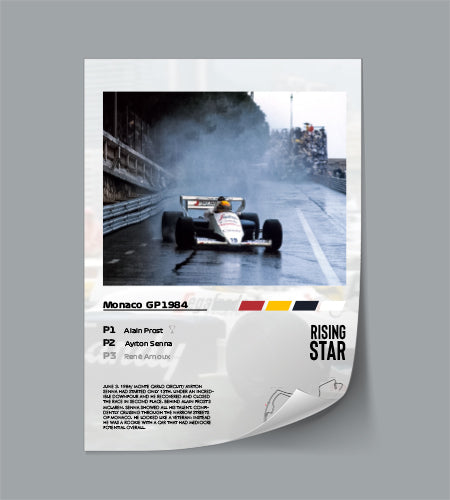 (F1) Monaco GP 1984 Ayrton Senna poster