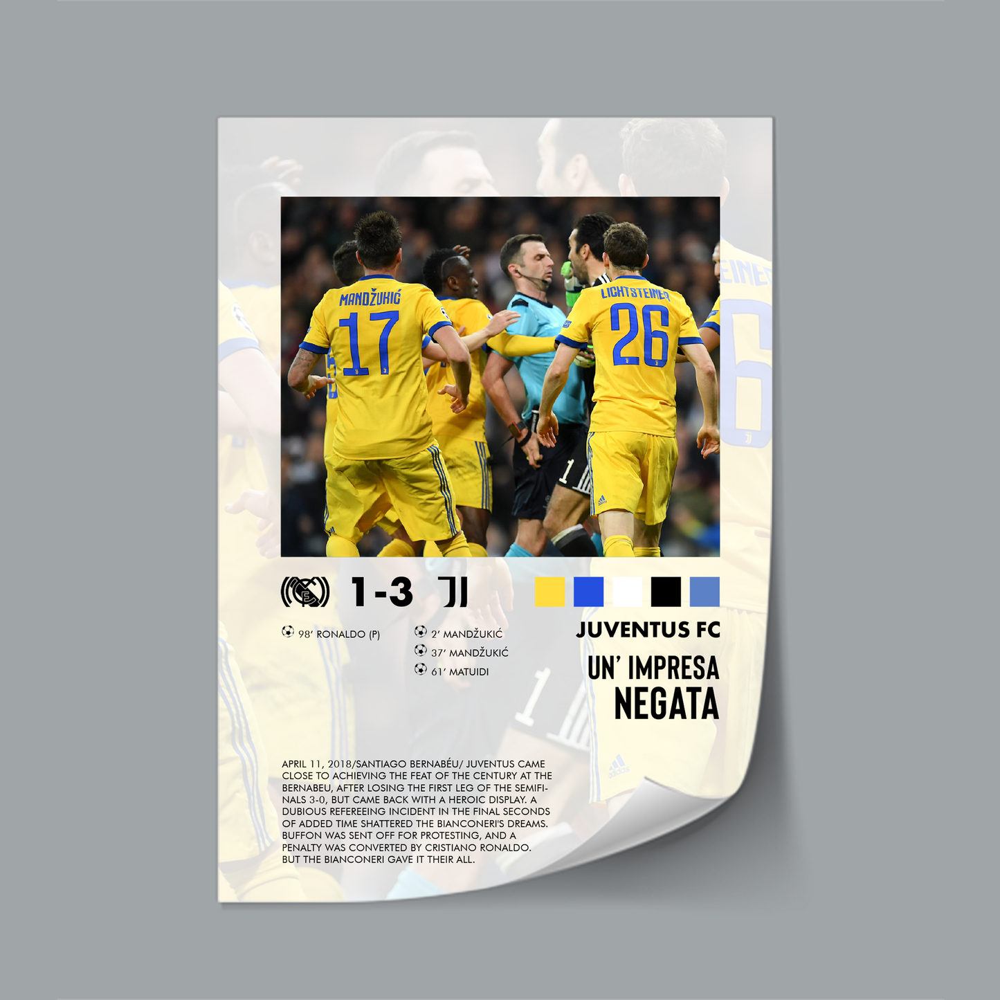 Real Madrid-Juventus 1-3 poster