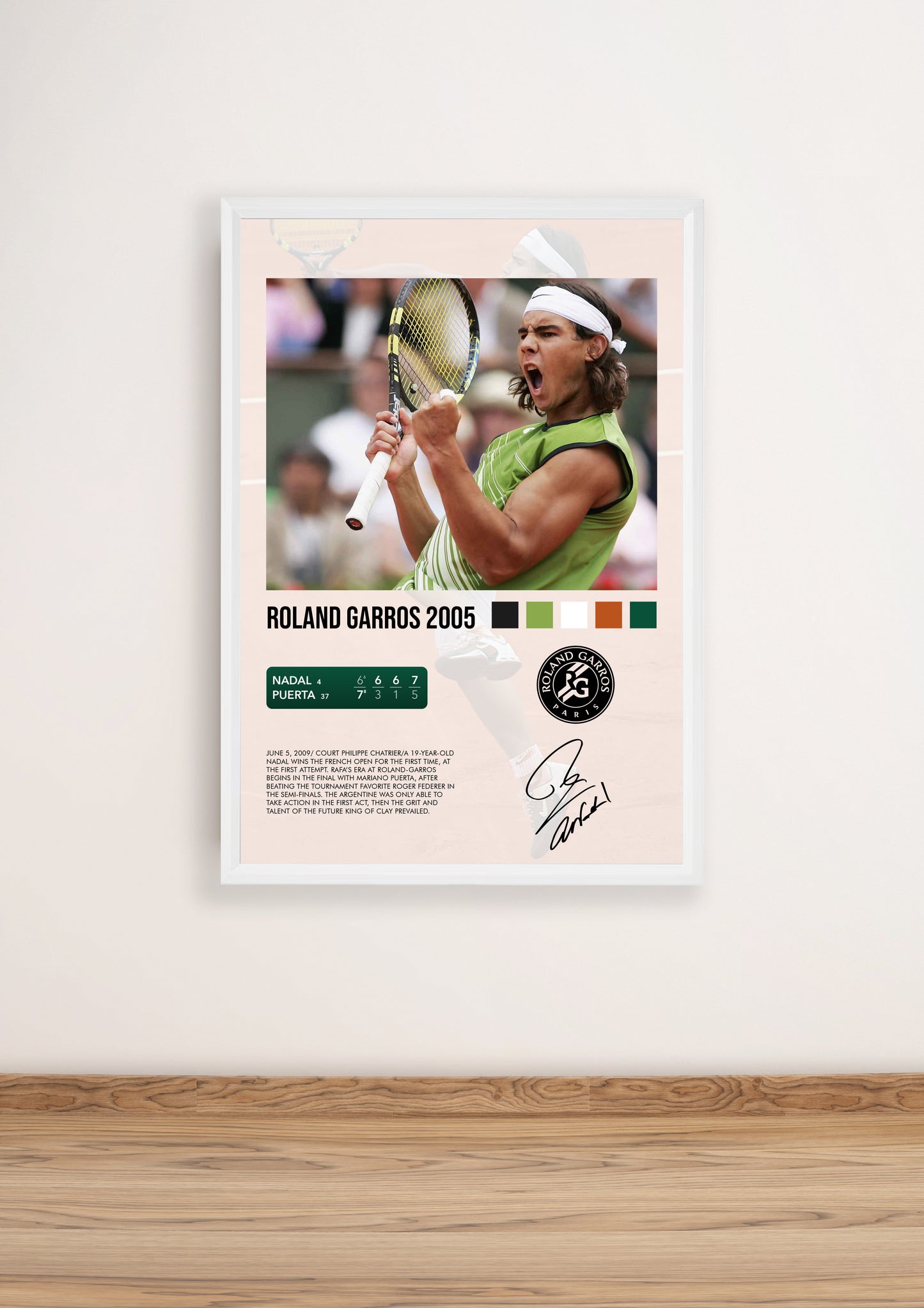 Nadal vs Puerta Roland Garros 2005 poster