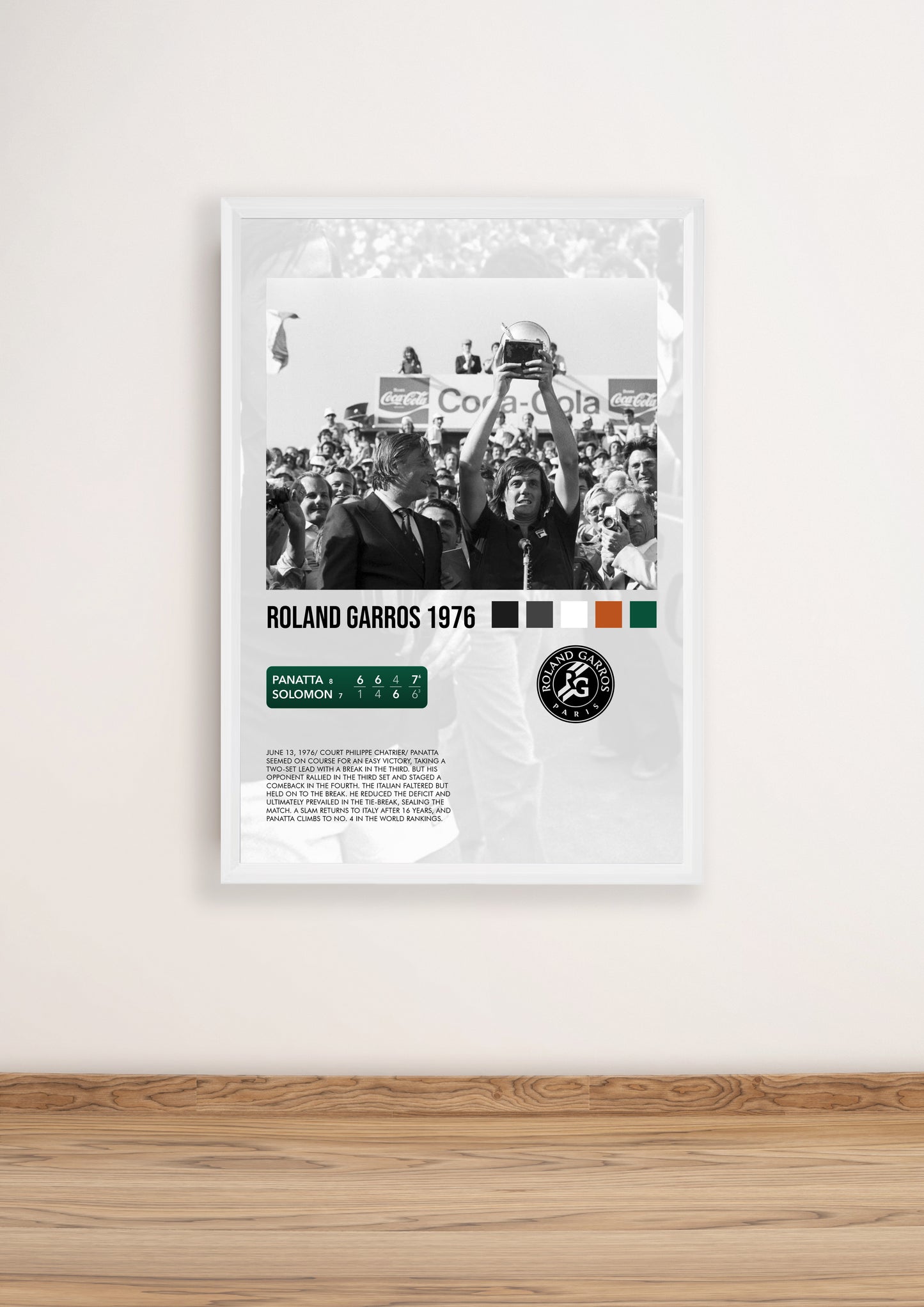 Panatta vs Solomon Roland Garros 1976 poster
