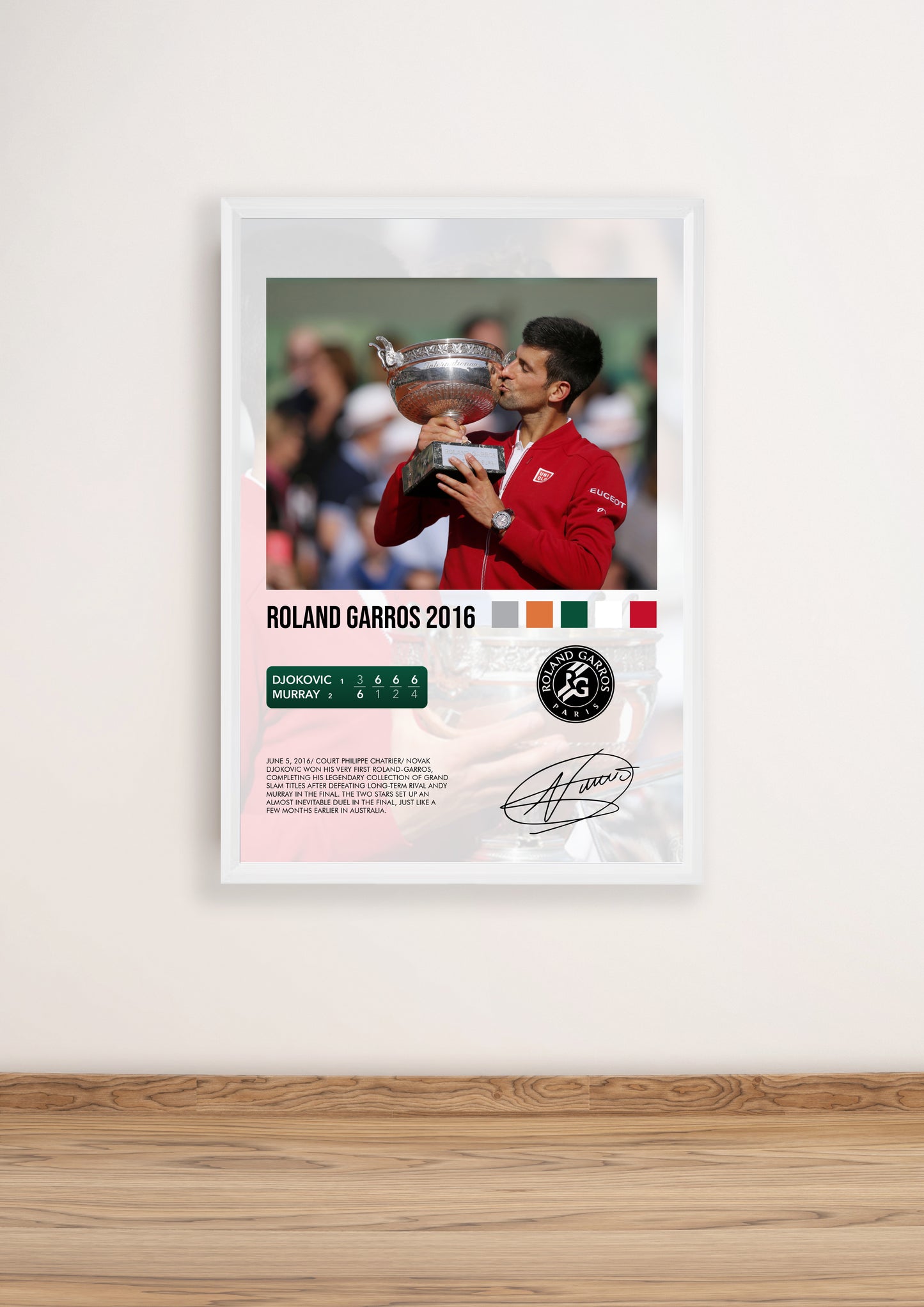 Djokovic vs Murray Roland Garros 2016 poster