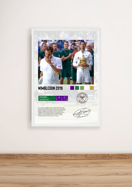 Djokovic vs Federer Wimbledon 2019 Poster