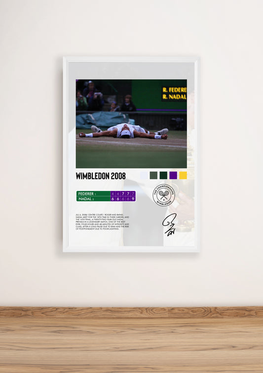 Nadal vs Federer Wimbledon 2008 Poster