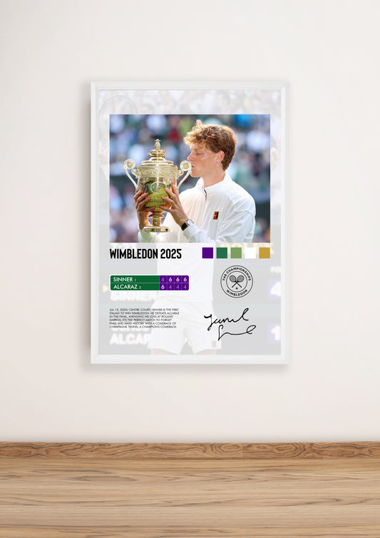 Sinner vs Alcaraz Wimbledon 2025 Poster