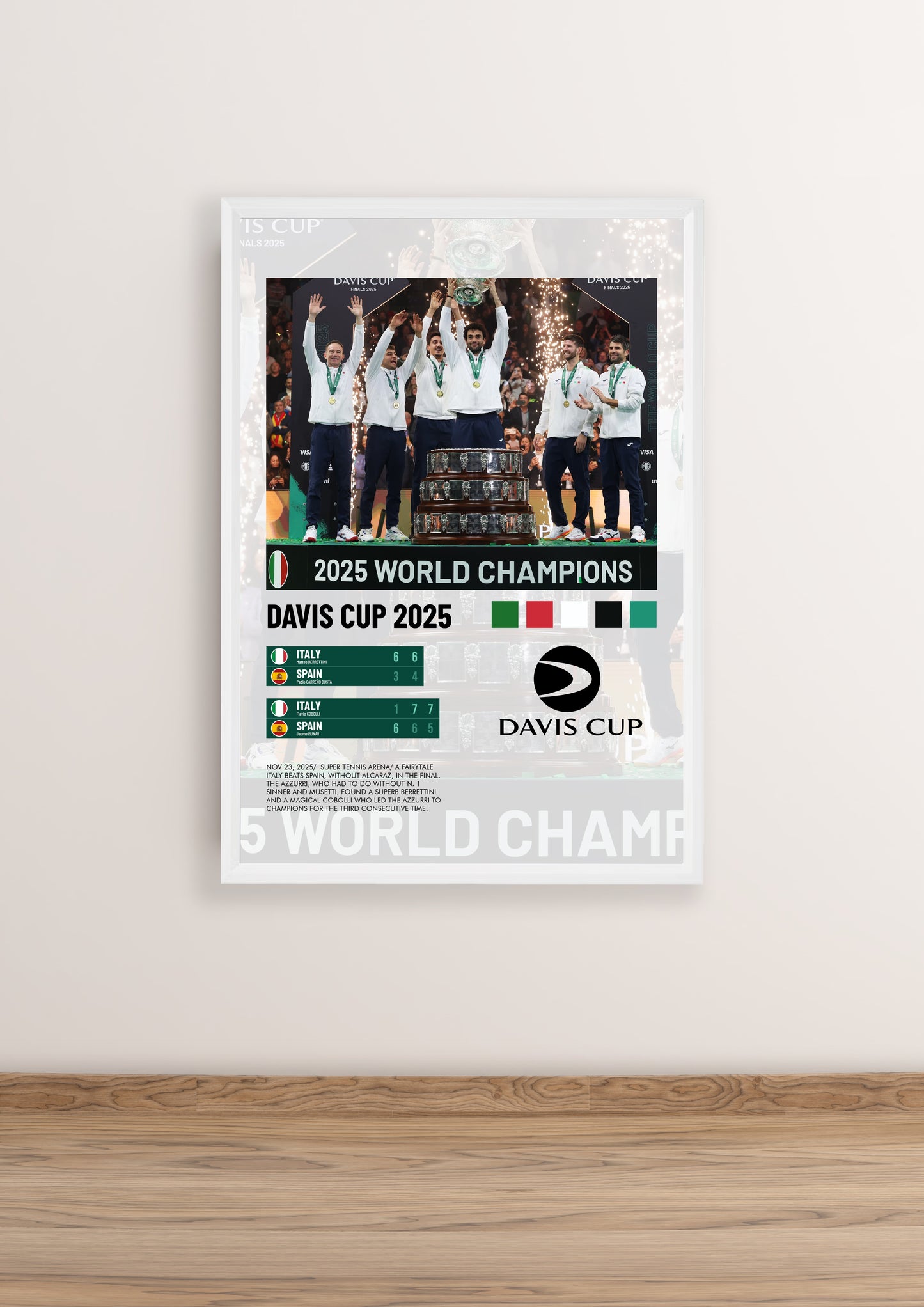 Italy vs Spain Davis Cup 2025 poster