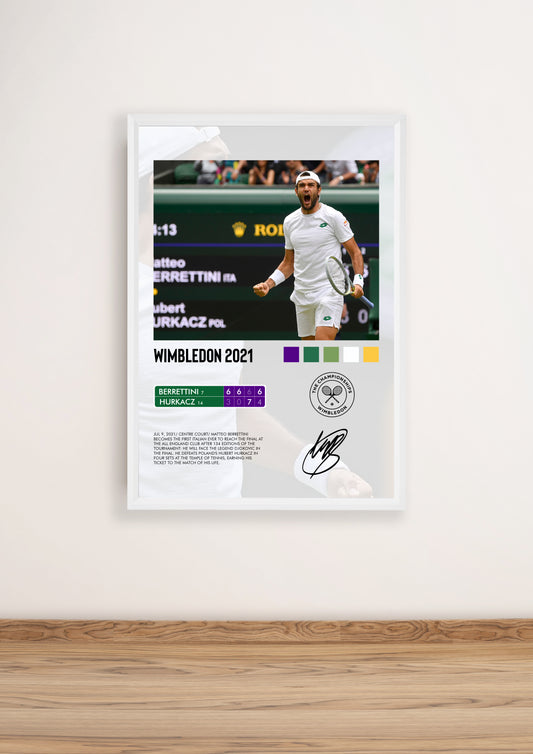 Berrettini vs Hurkacz Wimbledon 2021 poster