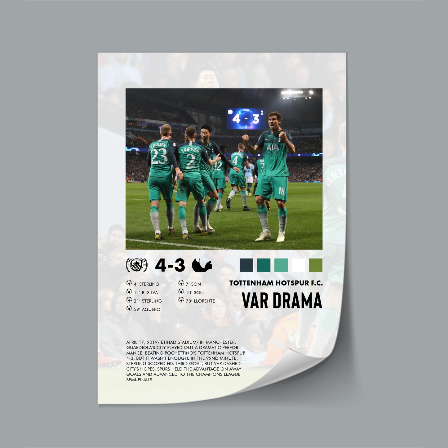 Manchester City-Tottenham 4-3 poster