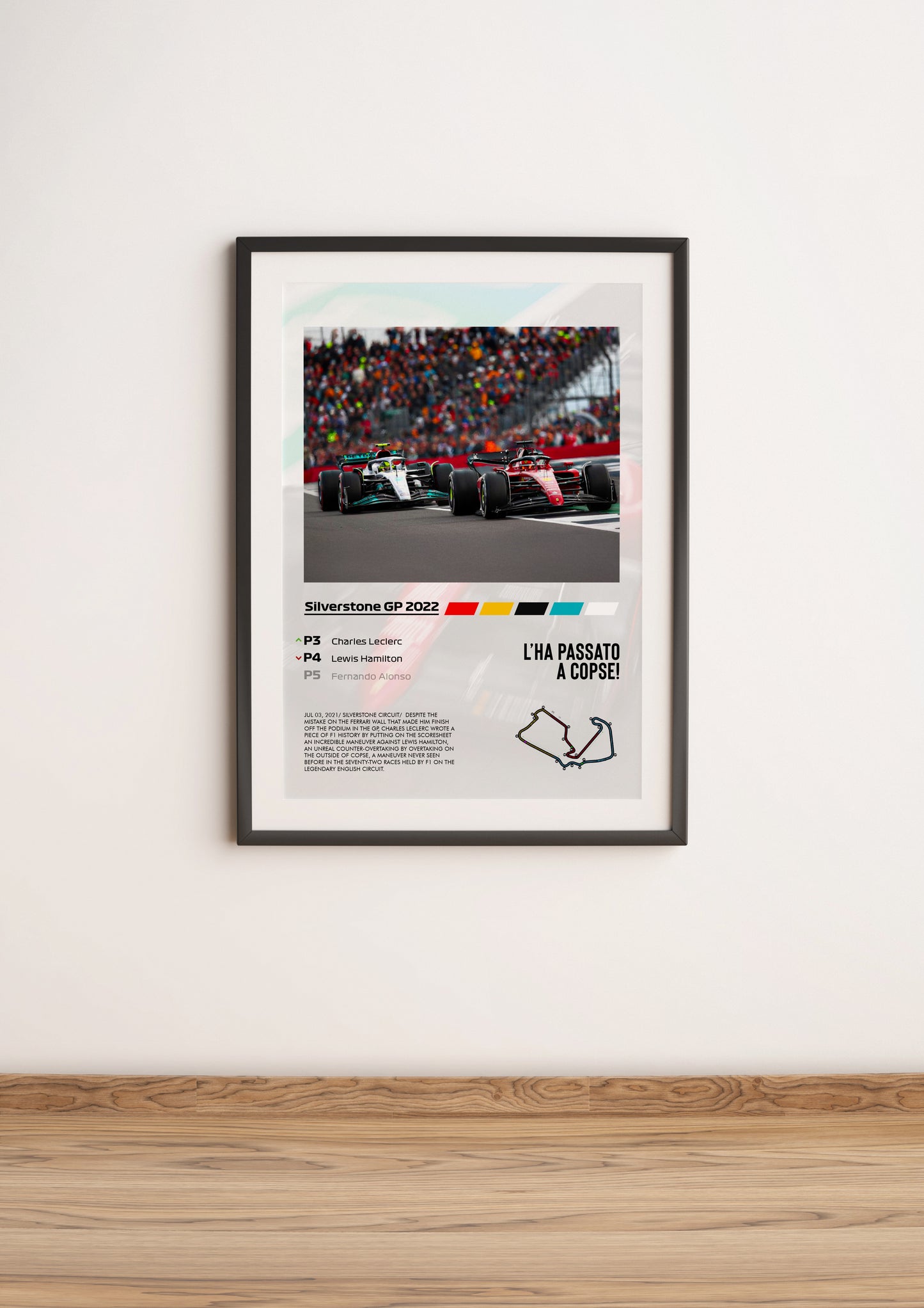 (F1) Silverstone GP 2022 Leclerc at Copse poster