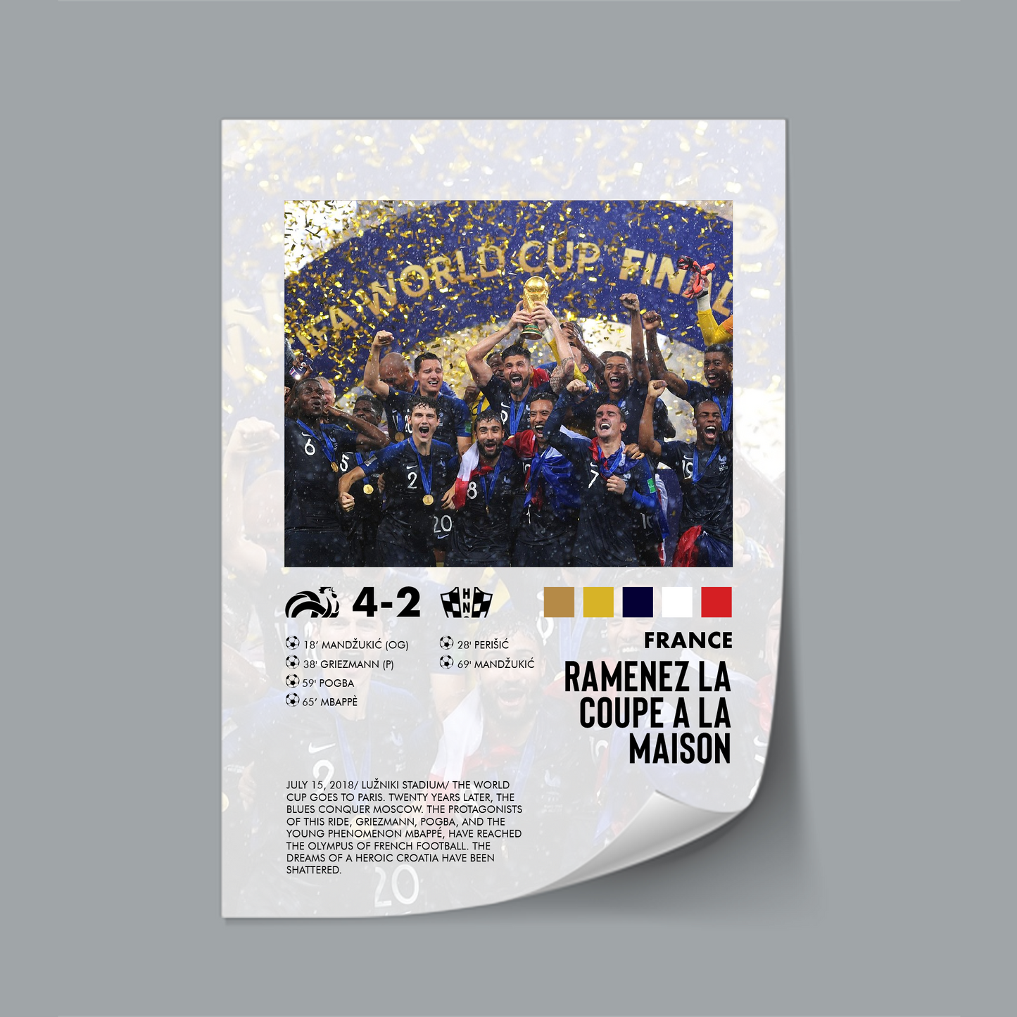 France-Croatia 4-2 poster