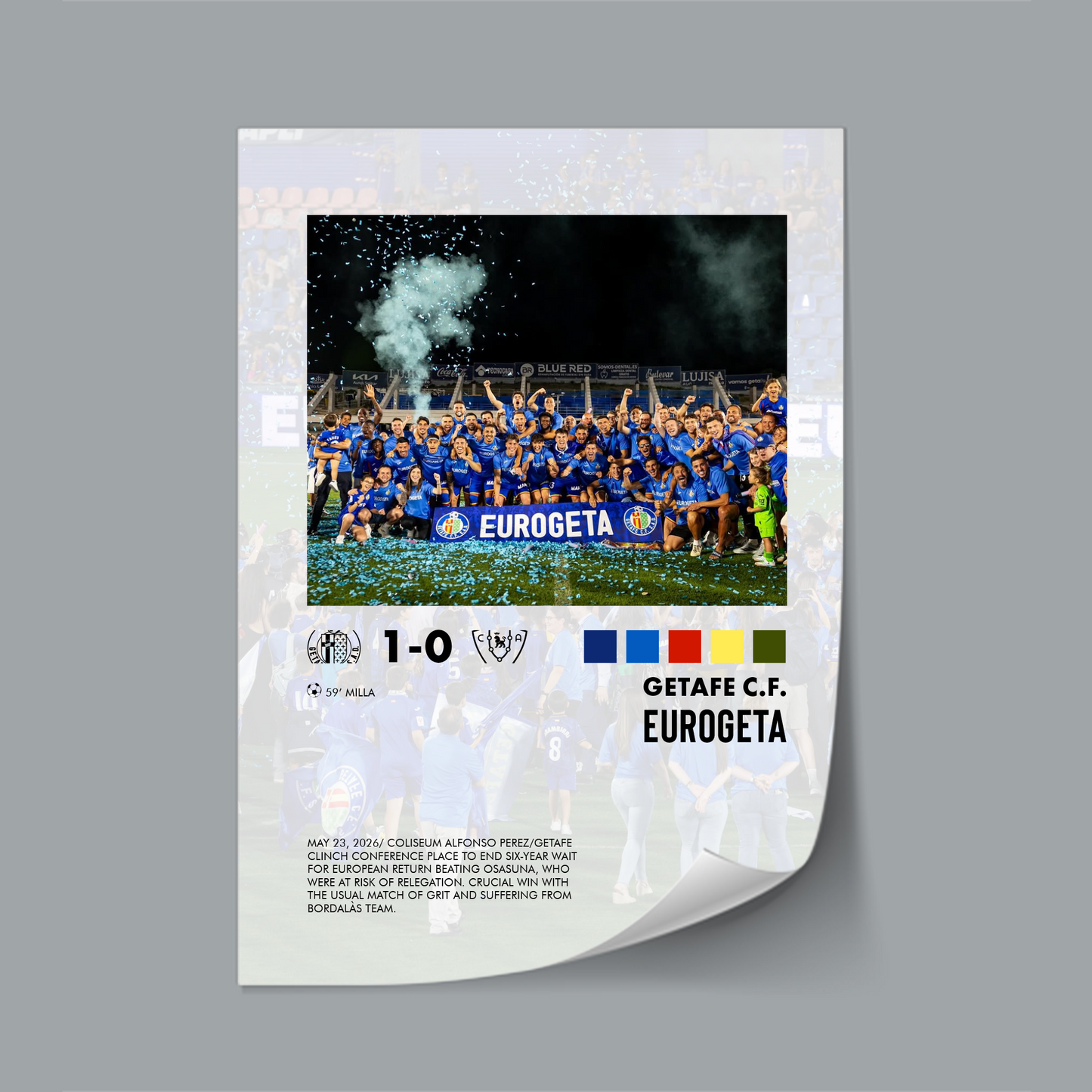Getafe-Osasuna 1-0 poster