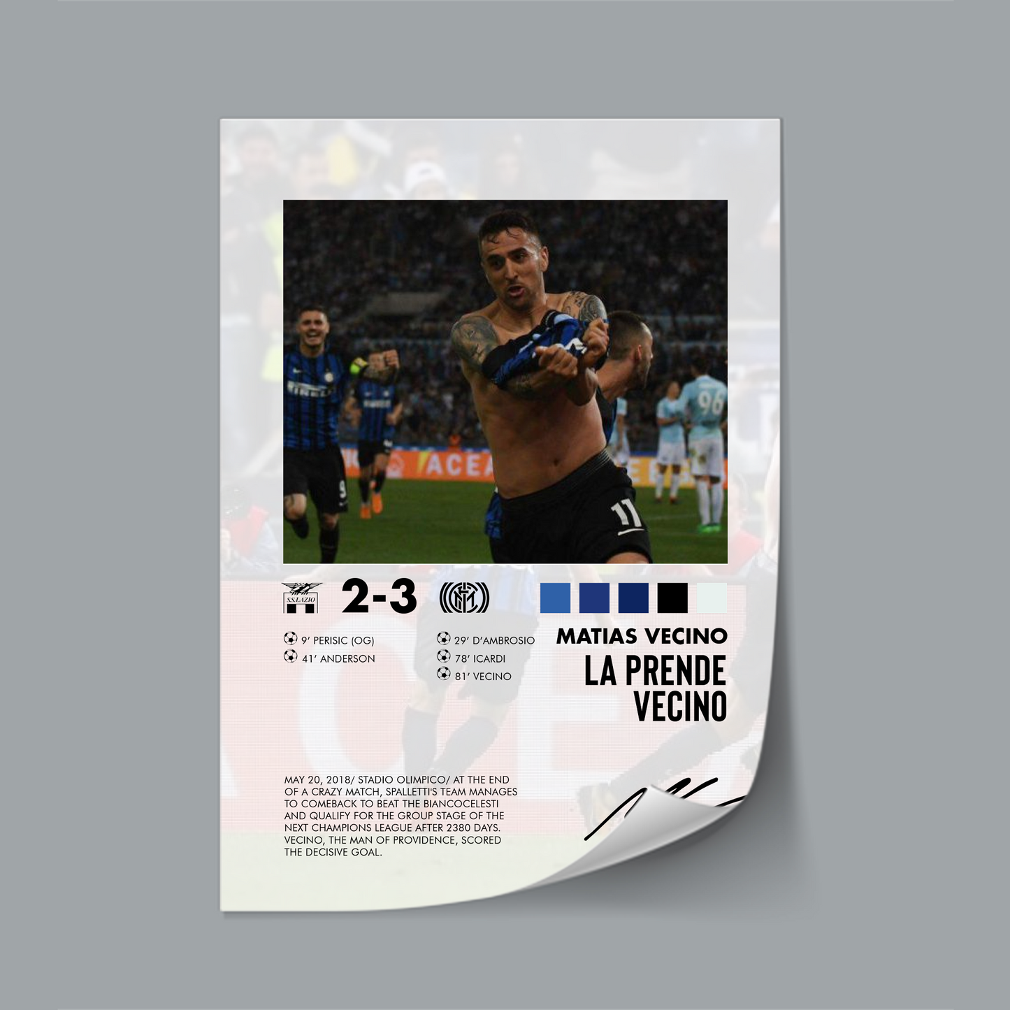 Lazio-Inter 2-3 poster