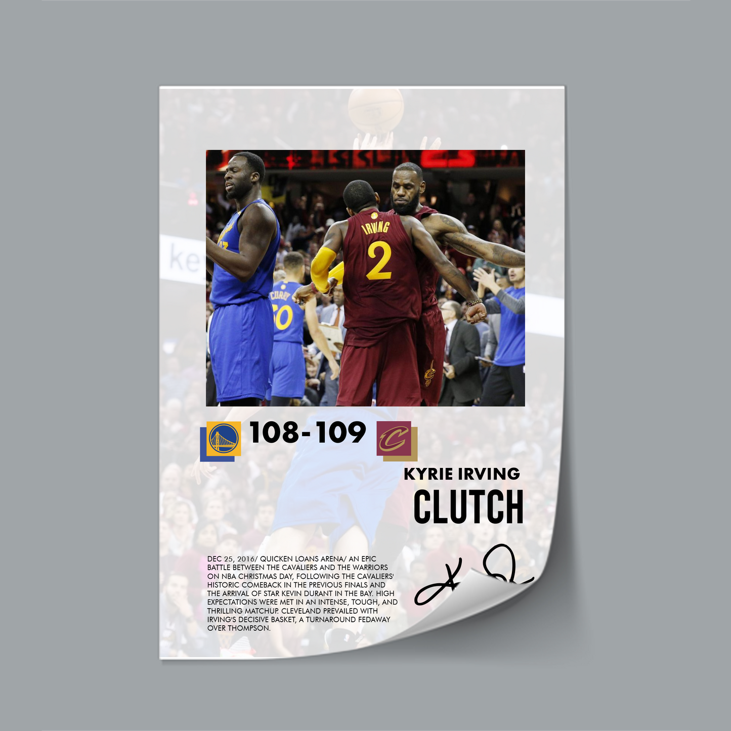 (NBA) Golden State vs Cleveland Cavaliers Christmas game poster